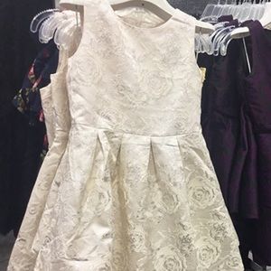 Sleeveless Metallic Jacquard Cut-Out Back Dress